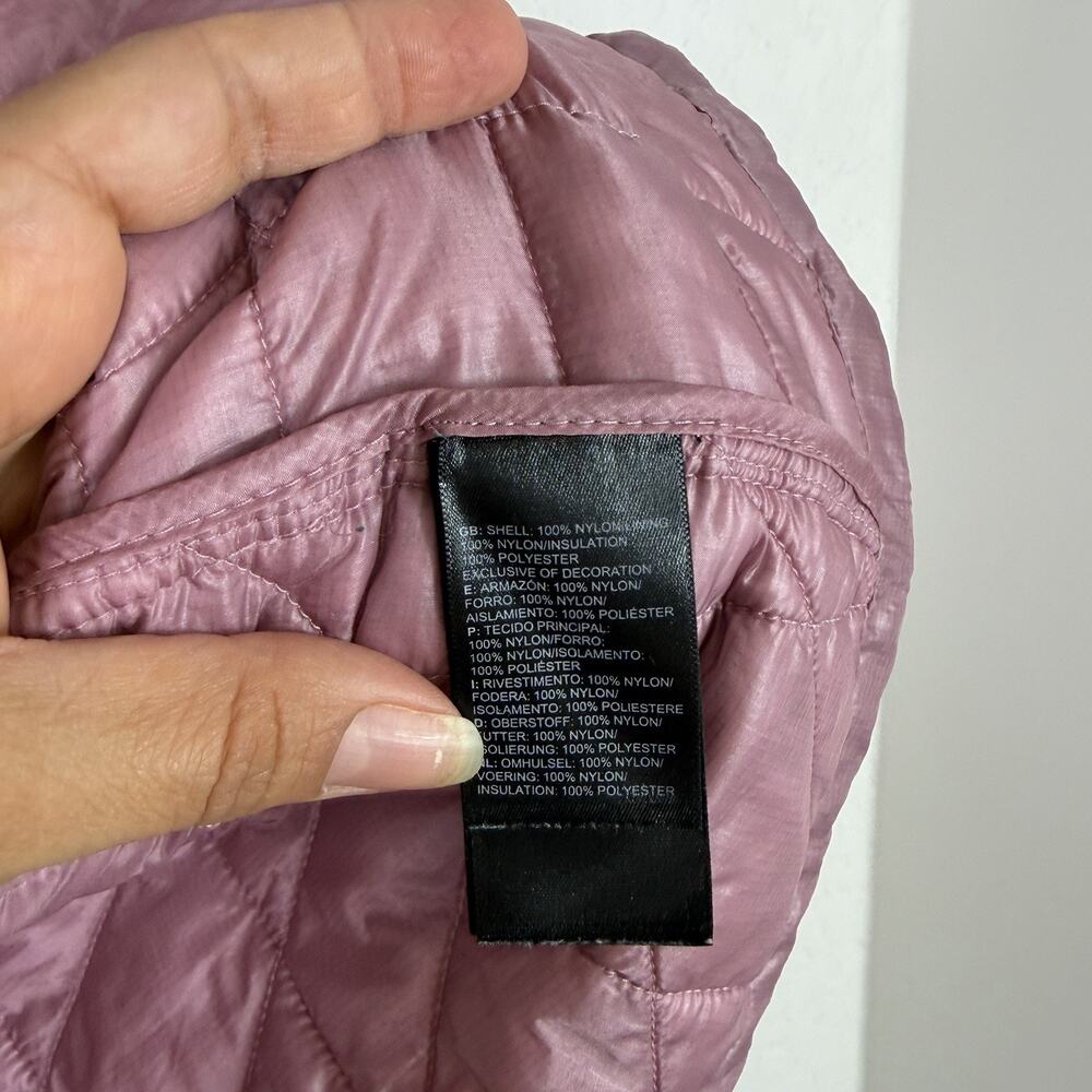 The North Face Pink Quilted Women’s Vest Size L Packable Nylon Winter Outerwear - Picture 5 of 7